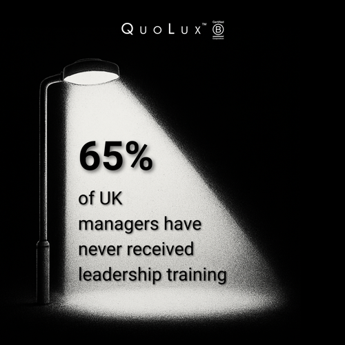 spotlight with statistic 65% of UK managers have never received leadership training