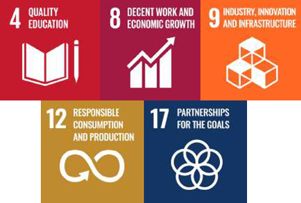 UN SDGS 4, 8, 9, 12 and 17