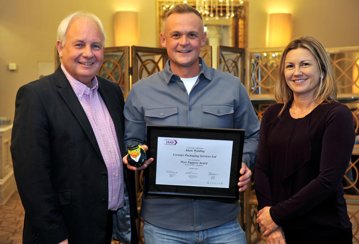 Adam Walding, winner of the Peer Support award