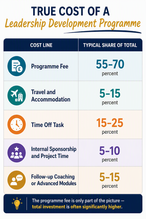 design of a table of the True Cost of a Leadership Development Programme